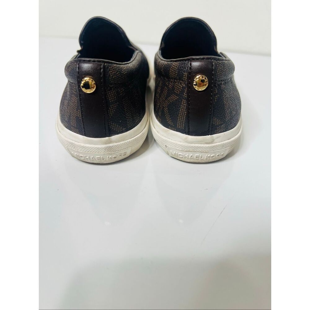 Michael Michael Kors Brown Monogram Loafer Slip On Shoes Sz 7M PVC Upper Exc Con - Picture 6 of 9